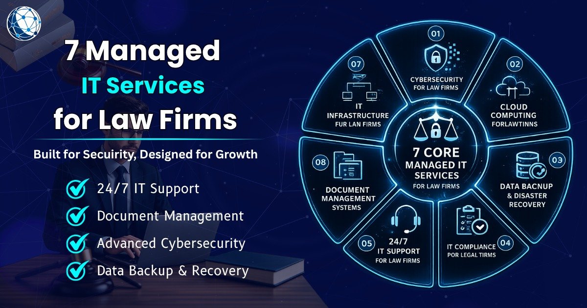 Managed IT services for law firms including cybersecurity, cloud management, and legal technology support