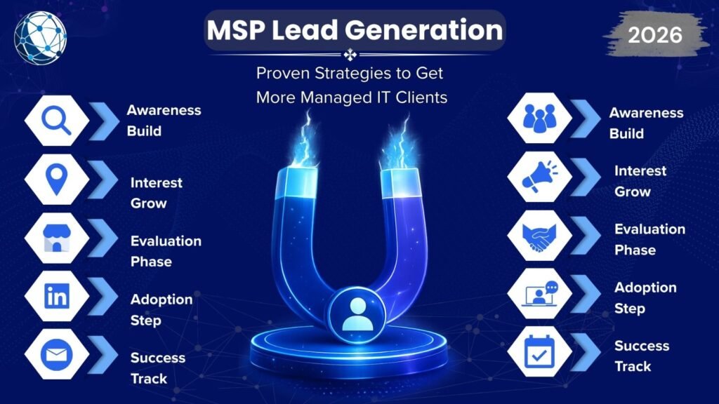 MSP lead generation strategies helping managed service providers attract qualified IT clients through digital marketing and sales.